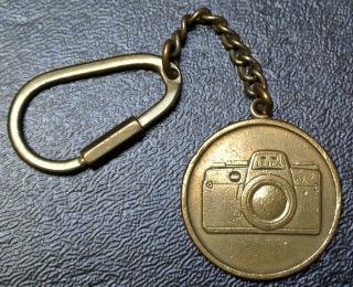 Vintage Leica R4 Brass Key Chain - Leica Promo Item - 28mm Dia.