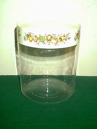 Vintage Corning Ware Spice Of Life See & Store Stackable Glass Canister 7 3/8 "