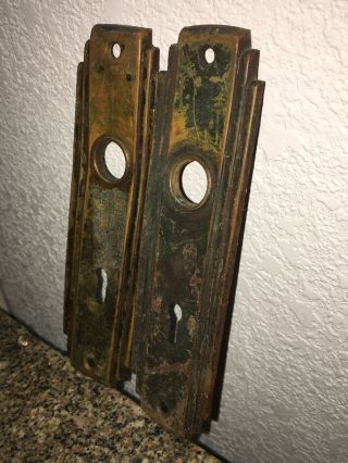 2 Vintage Skeleton Key Door Knob Back Plate’s Brass or Copper. 3
