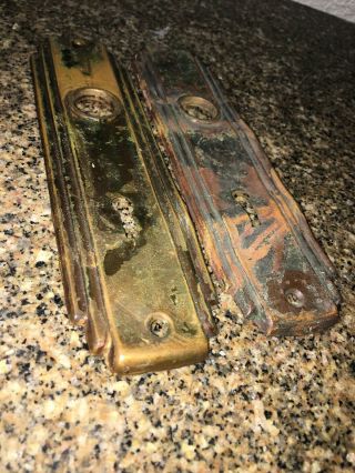 2 Vintage Skeleton Key Door Knob Back Plate’s Brass or Copper. 4