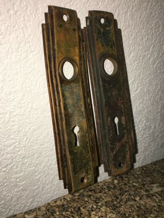2 Vintage Skeleton Key Door Knob Back Plate’s Brass or Copper. 5