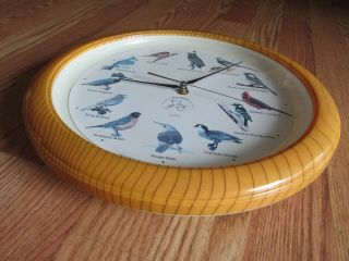Authentic Vintage National Audubon Society 13” Singing Bird Quartz Wall Clock 4