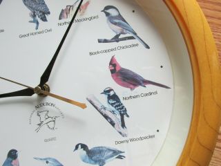 Authentic Vintage National Audubon Society 13” Singing Bird Quartz Wall Clock 7