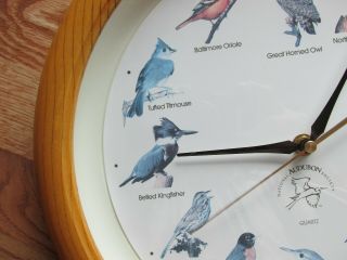 Authentic Vintage National Audubon Society 13” Singing Bird Quartz Wall Clock 8
