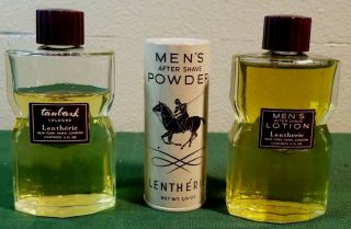 Vtg Htf Lentheric Man About Town Tanbark Cologne After Shave Lotion & Powder