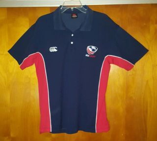 Vintage Canterbury Of Zealand S/s Usa Rugby Polo Shirt Men 