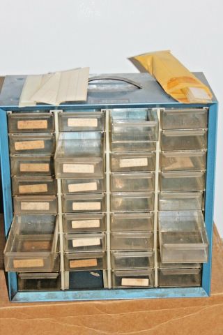 Vintage Akro - Mils Metal Cabinet Parts Organizer Storage Unit Large 36 Drawer