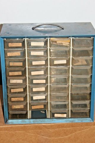 Vintage Akro - Mils metal cabinet parts organizer storage unit LARGE 36 DRAWER 3