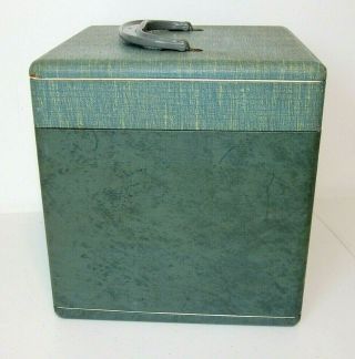 Unusual 1950s Vintage 2 - Tone 45 rpm RECORD HOLDER Storage Box,  76 DIVIDERS 5