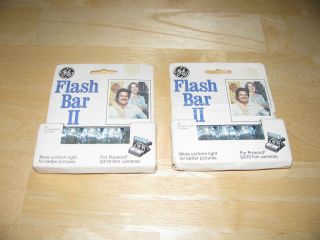 2 Vintage Ge Flash Bars (flash Bar Ii) For Polaroid Sx - 70 Cameras - 20 Flashes