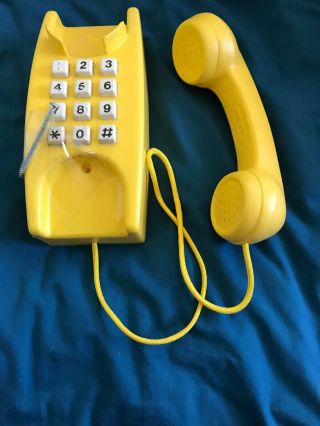 Vintage Little Tikes Party Kitchen Yellow Corded Push Button Phone Telephone