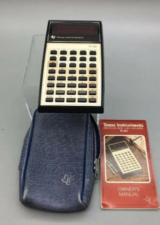 Vintage Texas Instruments Ti - 30 Scientific Calculator With Blue Case C10