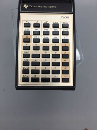 Vintage Texas Instruments TI - 30 Scientific Calculator with Blue Case C10 7