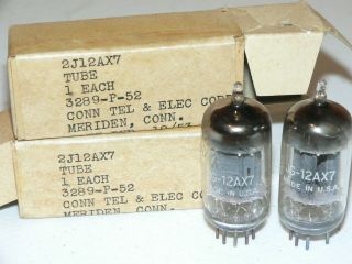 2 Nib Ge 12ax7/ecc83 Tubes (usa Jan 1953)