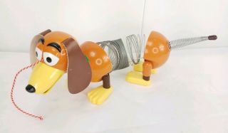Vintage Disney Pixar Toy Story Slink Slinky Dog Pull Toy On Wheels Euc