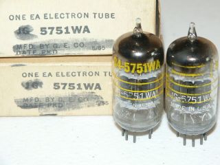 2 Nib Ge 5751 Tubes (usa Jan 1955 Triple Mica Blackplate)