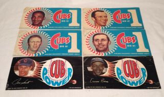 6 Vintage Chicago Cubs Dunkin Donuts Bumper Stickers Banks Santo Billy