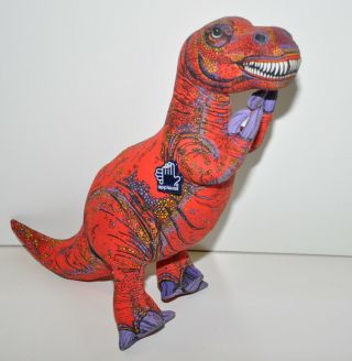 Vintage 1992 Applause Dinosaur Giants Red T - Rex Dino Plush Stuffed Animal 17 " H
