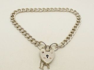Long Vintage Sterling Silver Charm Bracelet - No Charms - 8 Inches