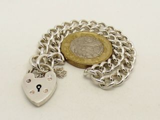 Long vintage sterling silver charm bracelet - no charms - 8 inches 4