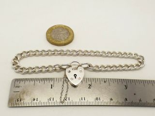 Long vintage sterling silver charm bracelet - no charms - 8 inches 5