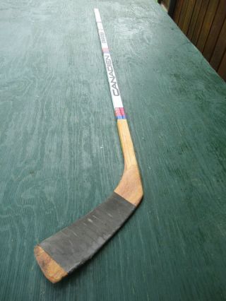 Vintage Wooden 58 " Long Hockey Stick Canadien
