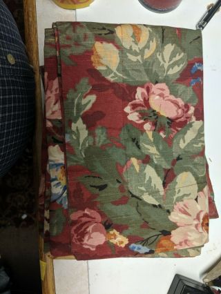 1 Vintage P Kaufman Fabric Pillow Shams Brick Red Floral Professionally Made