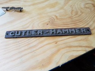 Vintage Cutler Hammer Name Plate