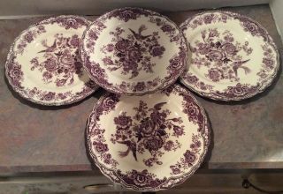 4 Vintage Crown Ducal Bristol Mulberry 6 " Bread & Butter / B&b Plates