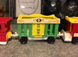 Vintage 1973 Fisher Price Little People Circus Train w/ Animals & People 4