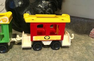 Vintage 1973 Fisher Price Little People Circus Train w/ Animals & People 5