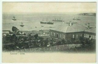 Old Postcard Coronel Harbour Chile Vintage 1900 - 05