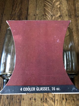 Vintage Libbey Tawney Accent Mid Century MadMen Cooler Glasses Old Stock 3