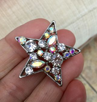 VINTAGE COSTUME JEWELLERY,  LOVELY SPARKLING CRYSTAL,  STAR SHAPED BROOCH 3
