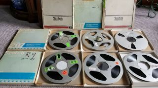 6 Aluminum Reel To Reel 10.  5 Inch Prerecorded Tapes