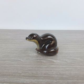 Vintage Langham Glass Otter Signed Paul Miller With Labels Paperweight