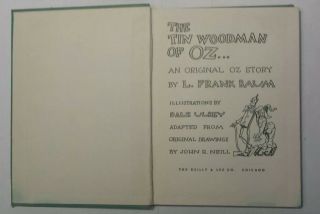 Old Book The Tin Woodman of Oz by L.  Frank Baum 1918 hardcover Illustrated 2