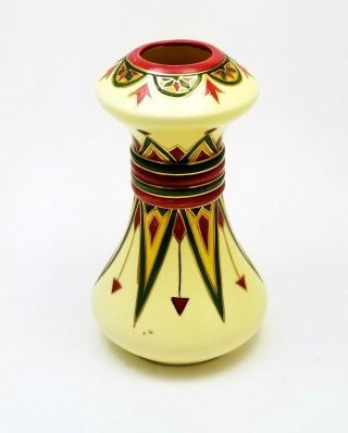 Vintage Hand Painted Austrian Arts & Crafts Movement Vase Finno - Ugric Design 3