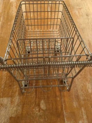 Vintage,  Miniature,  Metal Grocery Shopping Cart / Basket