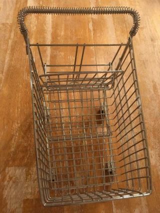 Vintage,  Miniature,  Metal Grocery Shopping Cart / Basket 2