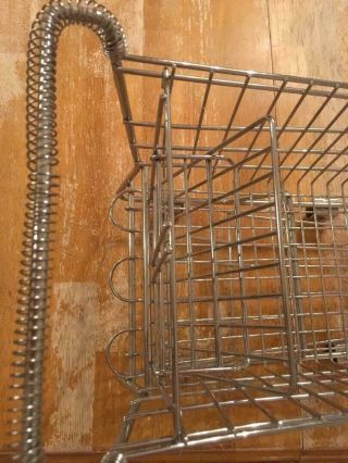 Vintage,  Miniature,  Metal Grocery Shopping Cart / Basket 4