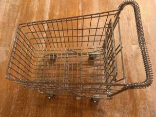 Vintage,  Miniature,  Metal Grocery Shopping Cart / Basket 6