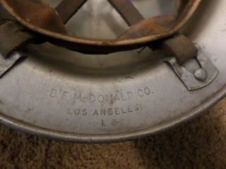 Vintage Hard Hat Aluminum BF McDonald Co Los Angeles Logging Forestry US Patent 6