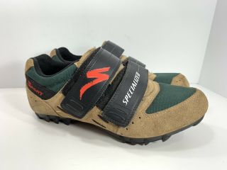 Vtg Specialized Sport Mtb Mountain Bike Cycling Shoes Brown Suede Men’s 8.  5 / 41