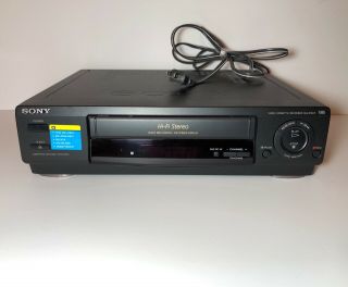 Sony Slv - 678hf Hi - Fi Stereo 4 - Head Vhs Vcr Player Recorder,  Quality Cables