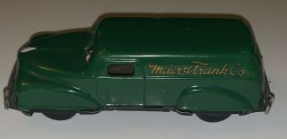 Vintage MEIER AND FRANK Delivery Truck Van Tin Friction Japan Advertising Toy 2