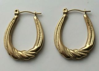 Lovely Vintage 375 9ct Gold Creole Earrings