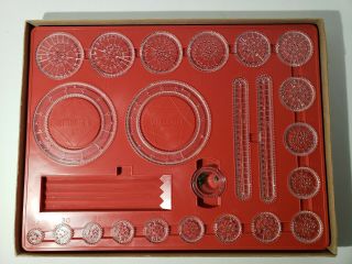 Vintage 1967 Kenner Spirograph - Red Tray - Near Complete 3
