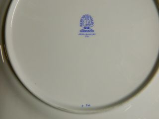 Vintage Hungarian Herend porcelain dinner plate with green leaves decoration 3