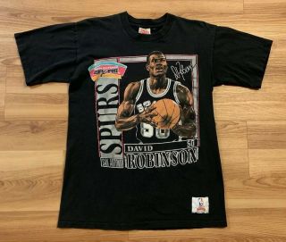 Vintage 90’s David Robinson San Antonio Spurs Shirt L Stats Nutmeg Mills Usa Nba
